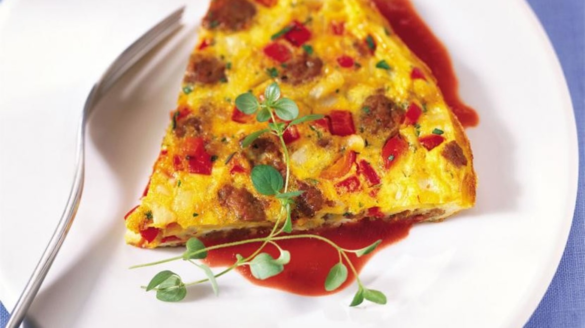 Eggy April: Susage & Pepper Frittata